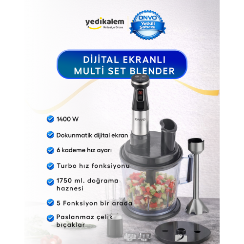 ONVO OVBLD07 MULTI BLENDER SET DIJITAL EKRAN 1400W